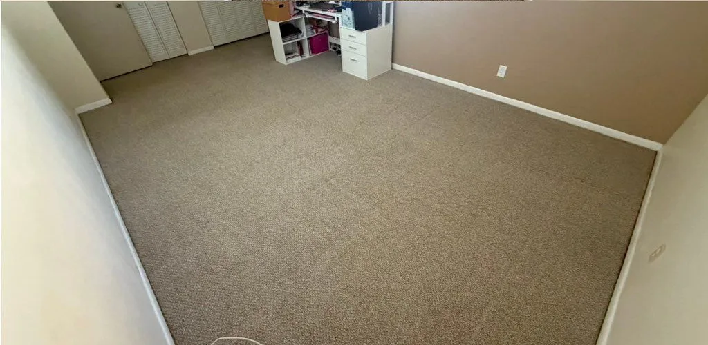 Bedroom carpet after cleaning