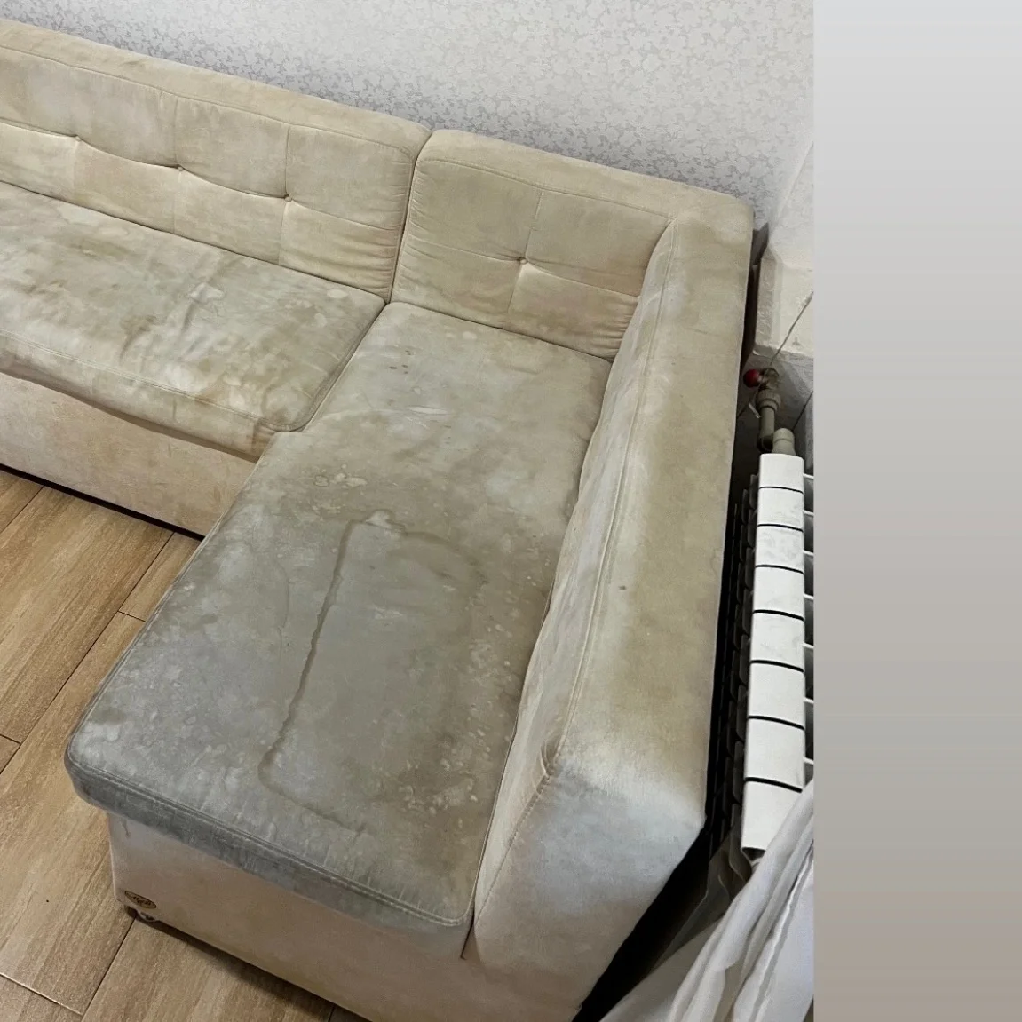 Sofa before cleaning
